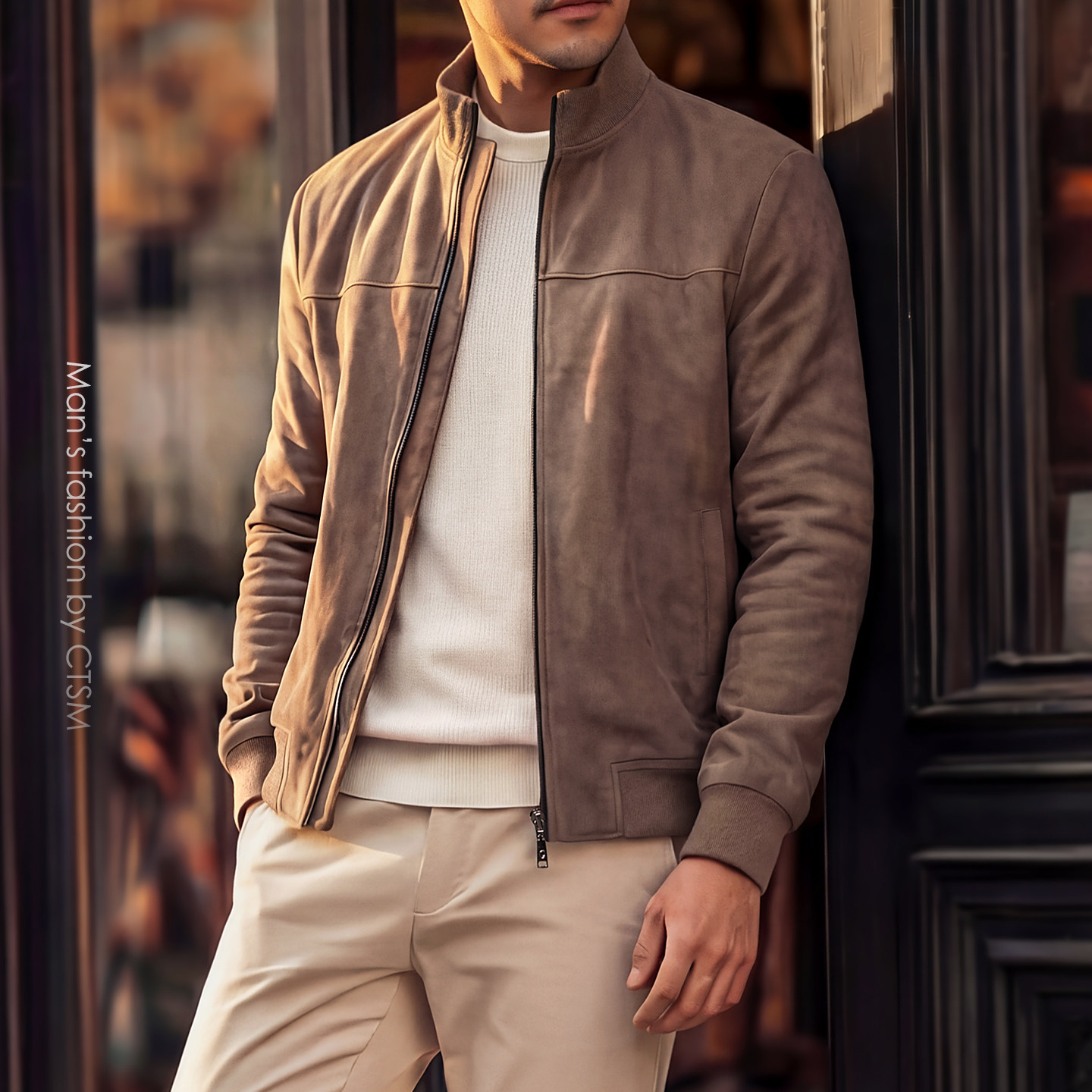 2026秋冬季男士复古立领麂皮夹克春秋商务休闲百搭加厚外套新款潮,男装,夹克,淘宝优惠券,粉丝福利购,淘宝优惠卷