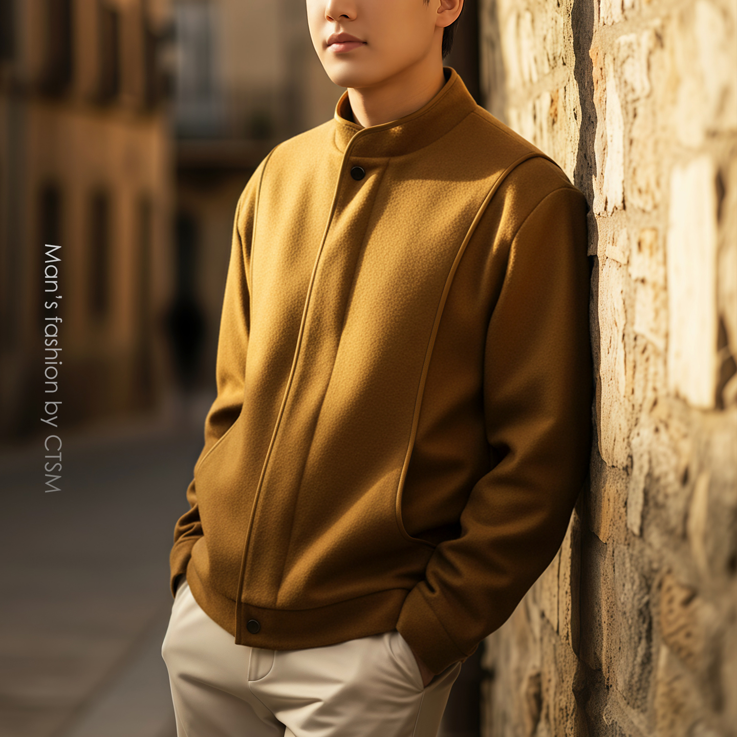 秋冬季男士毛呢大衣短款立领羊毛夹克呢子羊绒外套商务休闲男装潮