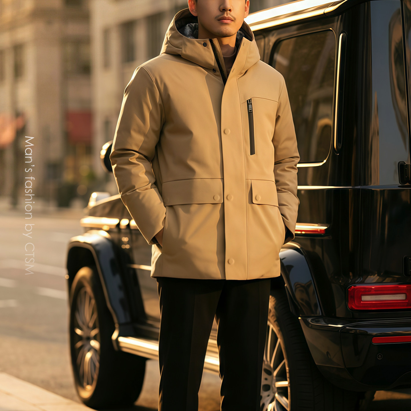 冬季男士工装连帽羽绒服中长款加厚保暖高端户外休闲外套2025男装