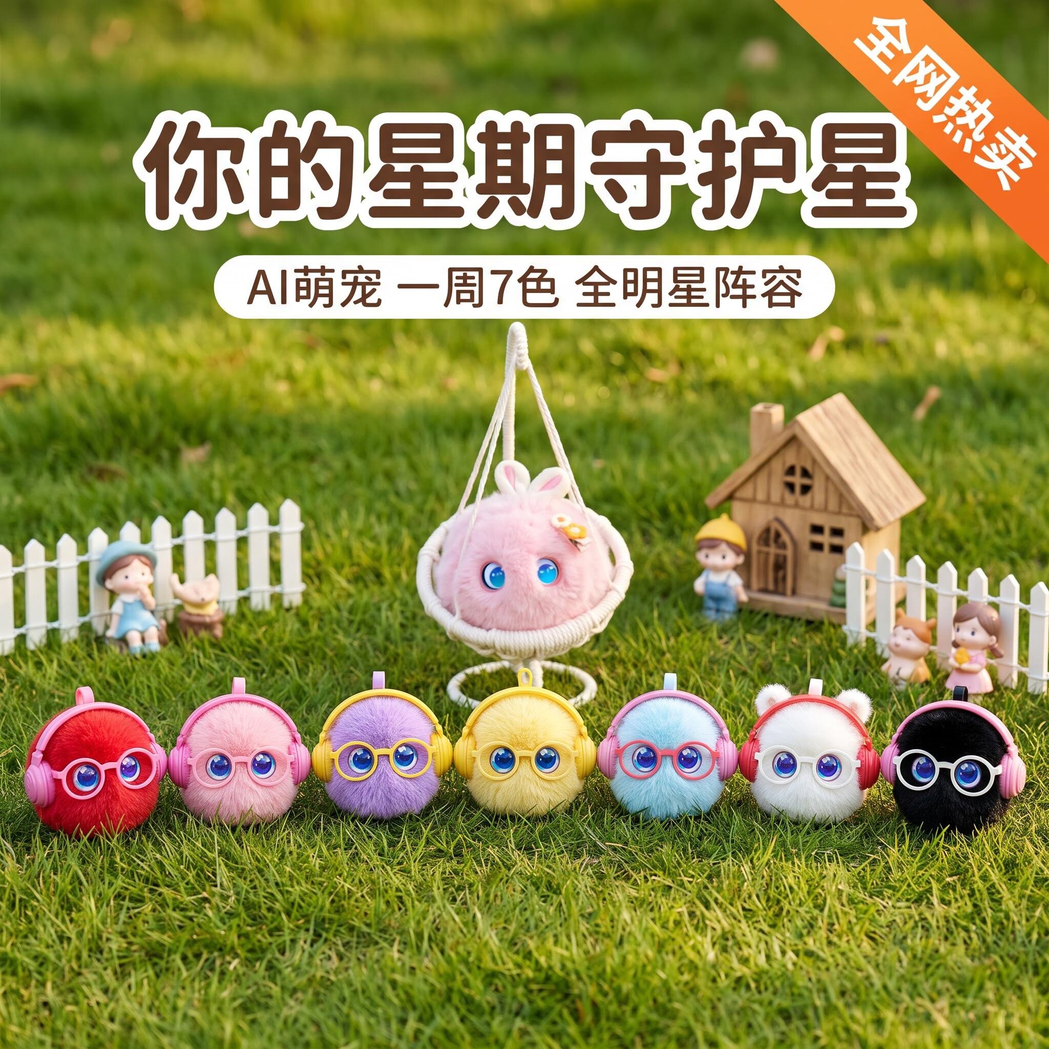 AI智能宠物电子玩偶吊篮陪伴身边毛绒玩具机器人话痨AI搭子聊天