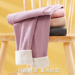 双面磨毛自发热内穿紧身衬裤 加厚保暖裤 女秋冬加绒打底裤 德绒秋裤