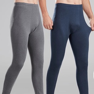 纯棉薄毛裤 2025男士 内穿大码 秋冬宽松加厚秋裤 无痕双面德绒保暖裤