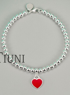 t家同款网红纯银心形手链