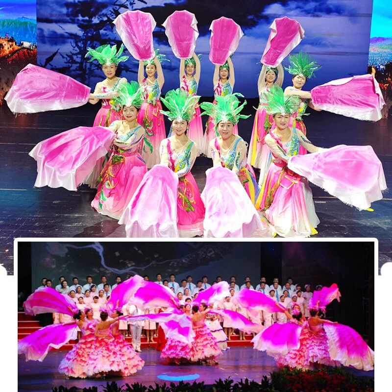 盛世花开舞蹈道具牡丹大花瓣运动会入场道具花瓣儿童演出舞台花扇