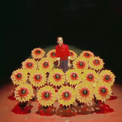 太阳花露脸开幕式入场向日葵头套