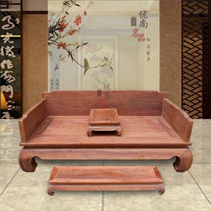 缅甸花梨木简约中式罗汉床 大果紫檀罗汉床 实木红木床榻加厚加大