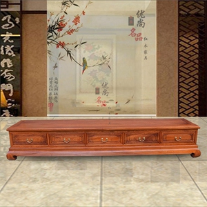 缅甸花梨木电视柜 大果紫檀2.2 2.4米电视柜 地柜 红木实木影视柜