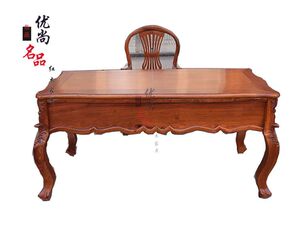 新款红木家具 缅甸花梨木大果紫檀欧式办公桌电脑桌主管桌大班台