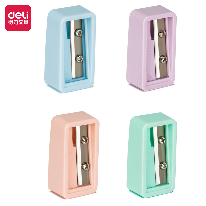 得力VB150单孔卷笔刀混色42只/筒37*19*13mm长刀片削器儿童小学生