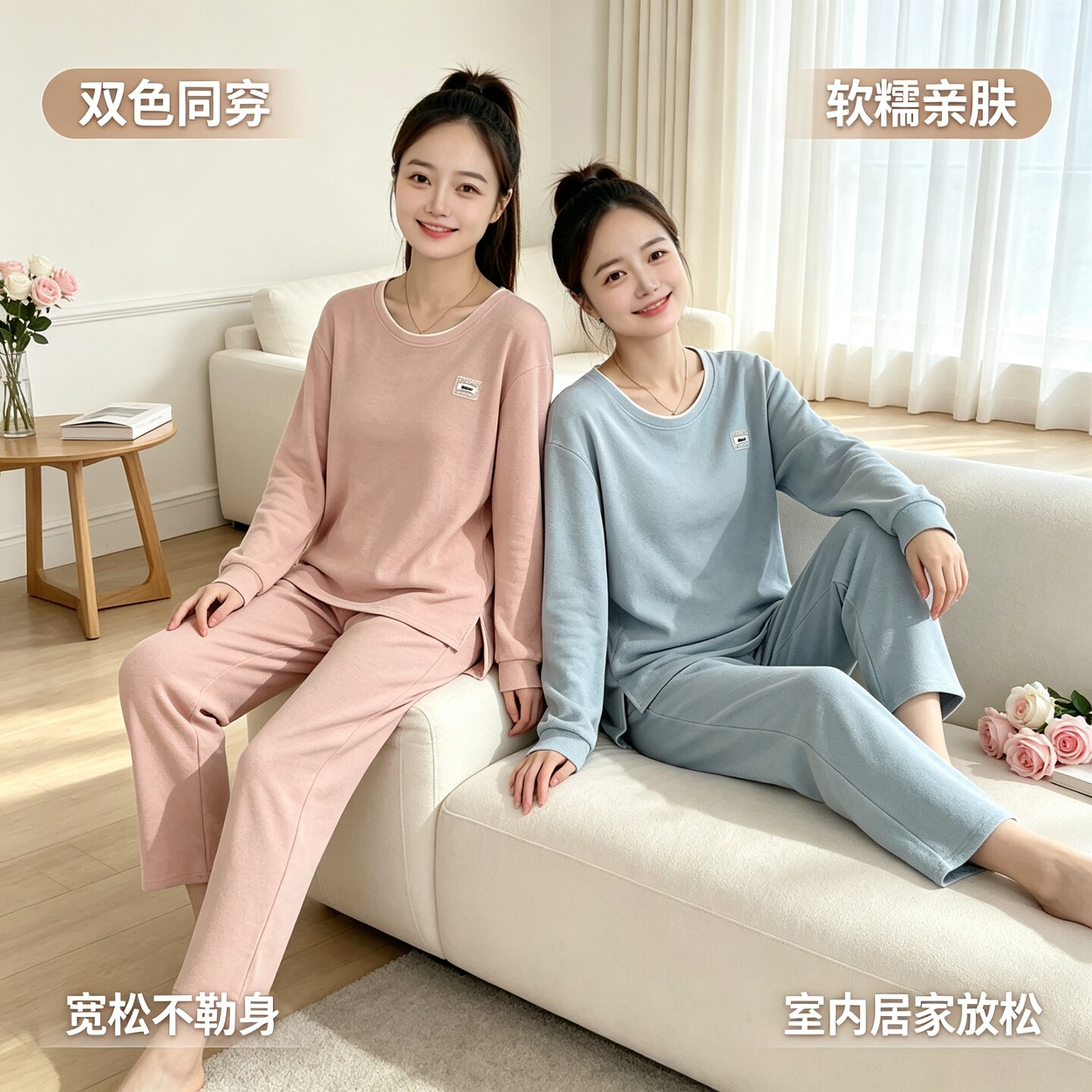 高端马丁棉女睡衣高密细软居家服