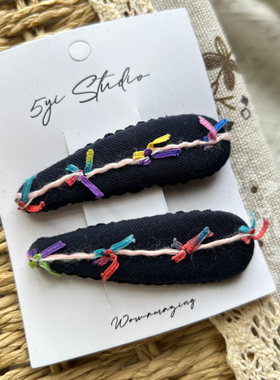 5yi Studio  原创设计多色线彩虹发夹