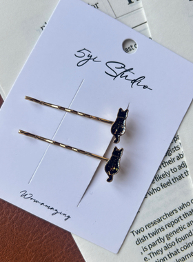 5yi Studio手工猫咪发夹可爱秋冬ins风温柔发饰