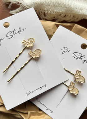 闪闪的兔子滴油发夹一字夹