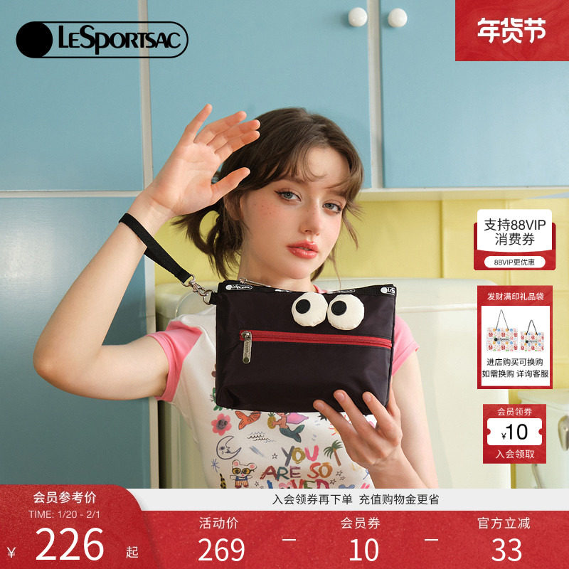 LeSportsac乐播诗新款可爱便携手机包淘气黑卡包零钱包手拿包,箱包皮具/热销女包/男包,手拿包,淘宝优惠券,粉丝福利购,淘宝优惠卷
