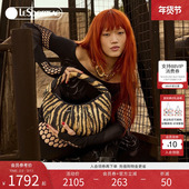 LeSportsac乐播诗年CAVALLI联名系列虎纹充棉手拎斜挎包月牙包