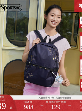LeSportsac乐播诗25新款小羊波德莱尔大容量背包隔层黑色双肩包女