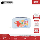 LeSportsac乐播诗新款 爱心小熊联名清新蓝色手机包化妆收纳手拿包