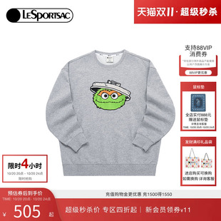 LeSportsac乐播诗新款生活方式系列芝麻街图案宽松休闲套头卫衣