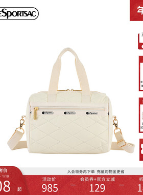 LeSportsac乐播诗新款CLASSIC经典菱格刺绣通勤单肩斜挎包女