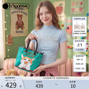 LeSportsac乐播诗新款 托特包 NEWNEW联名可爱猫复古印花手提包女款