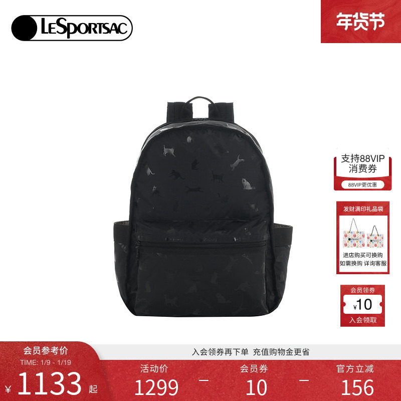 LeSportsac乐播诗新款CLASSIC系列黑色可爱猫猫通勤背包女双肩包,箱包皮具/热销女包/男包,双肩背包,淘宝优惠券,粉丝福利购,淘宝优惠卷