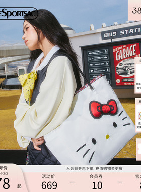 LeSportsac乐播诗HelloKitty系列白色凯蒂猫大容量通勤单肩托特包