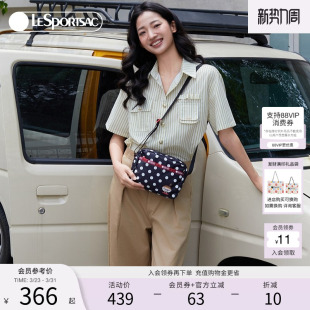 LeSportsac乐播诗姆明系列新款 黑白波点百搭单肩斜挎包女 经典