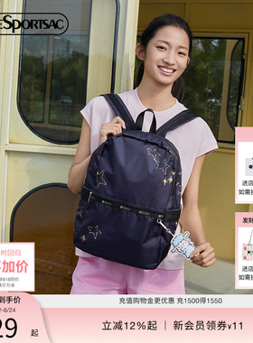 LeSportsac乐播诗新款小羊波德莱尔大容量背包隔层黑色双肩包女