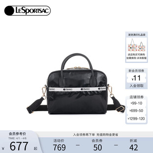 CLASSIC系列时髦亮面黑色通勤手提包斜挎包 LeSportsac乐播诗新款