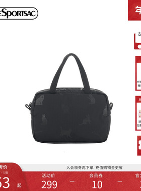 LeSportsac乐播诗新款CLASSIC系列低调黑色小猫通勤手提包手拿包