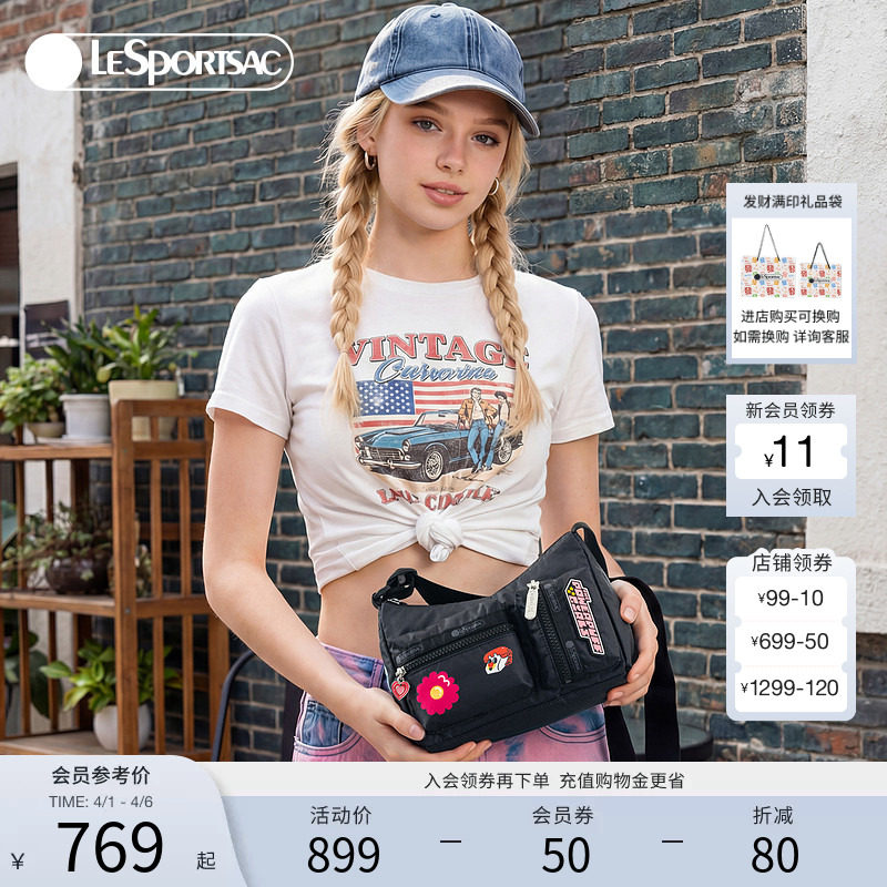 LeSportsac乐播诗新款飞天小女警™可爱炫酷单肩斜挎包休闲手拿包