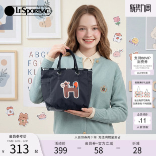 LeSportsac乐播诗新款 快乐字母系列小马印花通勤包包女手提托特包
