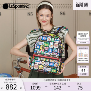 LeSportsac乐播诗新款 逗鸭联名双肩包旅行可爱书包大容量通勤背包