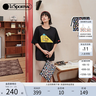 字母印花T恤潮流收纳包套组 LeSportsac乐播诗快乐字母系列新款