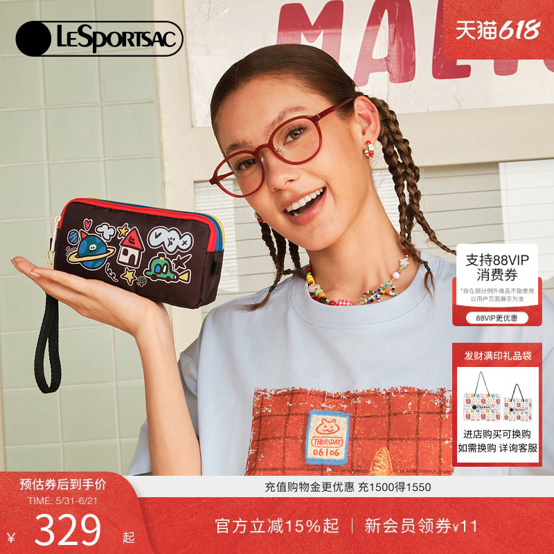 LeSportsac乐播诗新款逗鸭小确幸女款小包包轻便收纳可爱手拿包