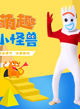 玩具总动员福克Forky cospIay儿童连体衣衣紧身衣角色扮演服装