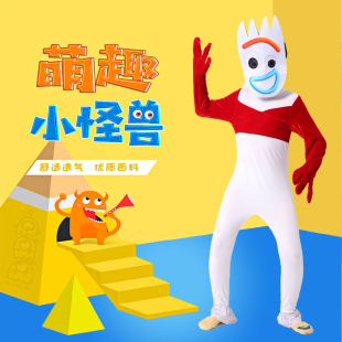 玩具总动员福克Forky cospIay儿童连体衣衣紧身衣角色扮演服装