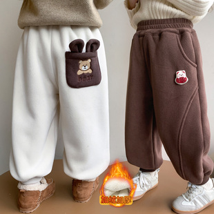 女童加绒加厚裤子冬季儿童棉裤2025新款宝宝一条过冬休闲保暖裤潮