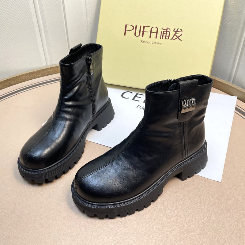 浦发圆头马丁靴女英伦风2025冬季