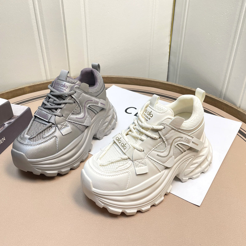 高鹏真皮厚底老爹鞋女款增高8cm新款2026春轻便百搭超火运动女鞋,女鞋,老爹鞋,淘宝优惠券,粉丝福利购,淘宝优惠卷