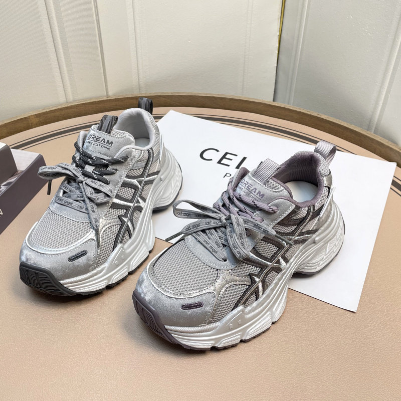 高鹏真皮老爹鞋女款2026春季新款百搭轻便超火不累脚厚底休闲女鞋,女鞋,老爹鞋,淘宝优惠券,粉丝福利购,淘宝优惠卷