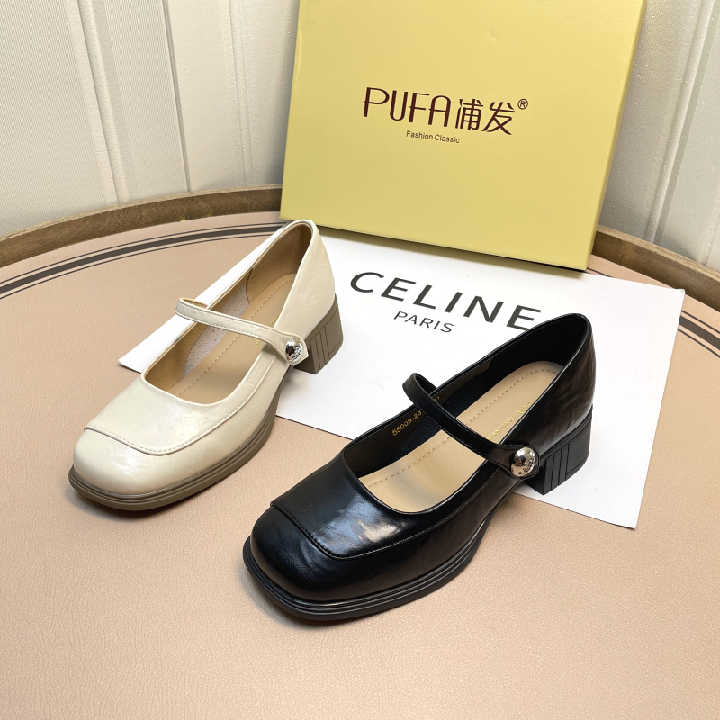 浦发粗跟玛丽珍鞋女2025新款单鞋