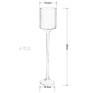 直筒酒杯高脚餐桌婚庆玻璃蜡烛台欧式 简约透明玻璃水培花瓶插花器