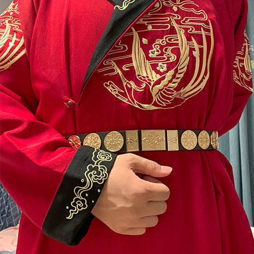 汉服革带男古风飞鱼服束腰国风腰封锦衣卫金属扣头装饰腰带