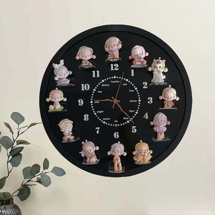 盲盒钟表收纳展示艺术挂钟相框客厅创意装饰餐厅家用静音时钟挂画