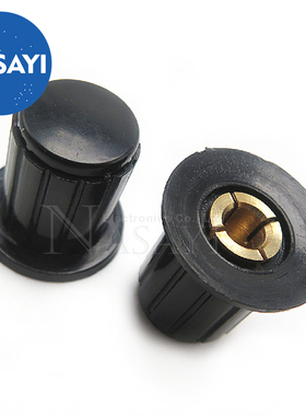 黑色|铜芯 旋钮帽子 WXD3-13-2W WH5-1A WX14-12 电位器旋钮