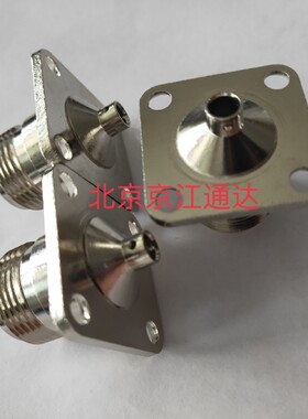 N-KFB3 射频接RG405 RG402半钢半柔线L16母座带四孔方板固定