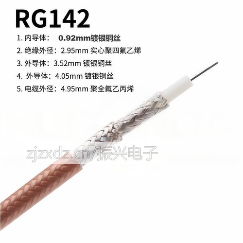 RG142射频同轴电缆SFF50-3特氟龙双屏蔽耐高温线50-3通讯连接电缆