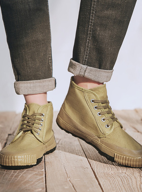 高帮老解放鞋春秋帆布鞋男干活劳动鞋5KV电工绝缘鞋防滑耐磨劳保