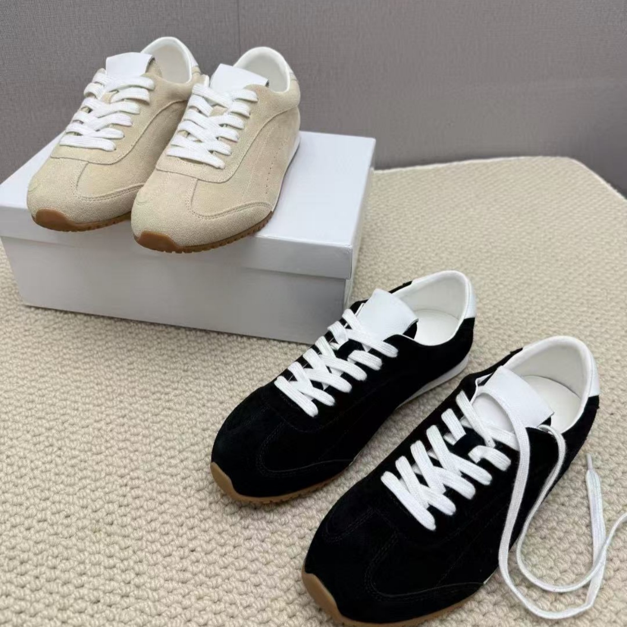 欧洲站2025秋季新款真皮德训鞋